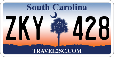 SC license plate ZKY428