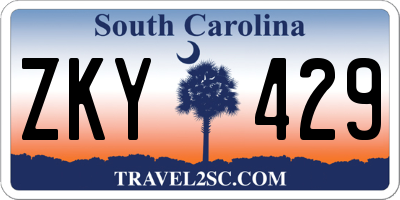 SC license plate ZKY429
