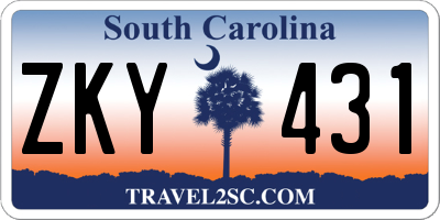 SC license plate ZKY431