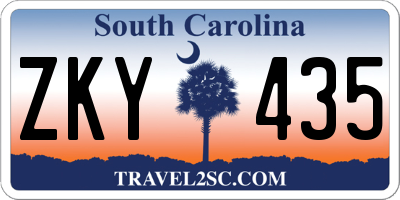 SC license plate ZKY435