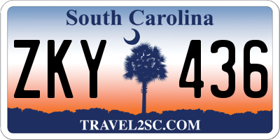SC license plate ZKY436