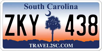 SC license plate ZKY438