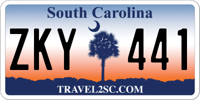 SC license plate ZKY441