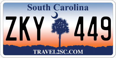 SC license plate ZKY449