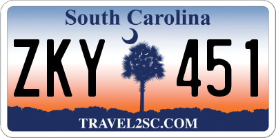 SC license plate ZKY451