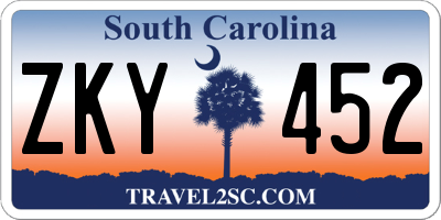 SC license plate ZKY452