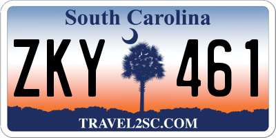 SC license plate ZKY461
