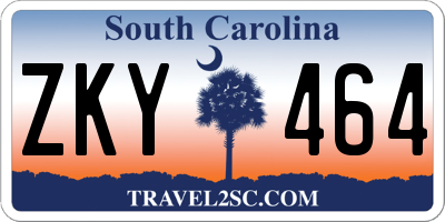 SC license plate ZKY464