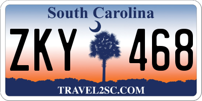 SC license plate ZKY468