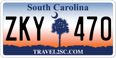 SC license plate ZKY470