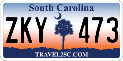 SC license plate ZKY473