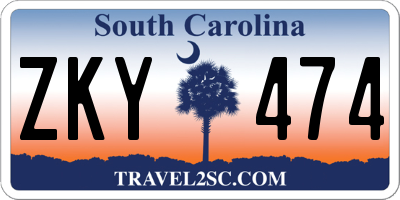 SC license plate ZKY474