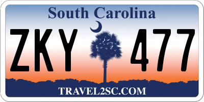 SC license plate ZKY477
