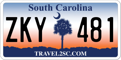 SC license plate ZKY481