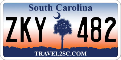 SC license plate ZKY482
