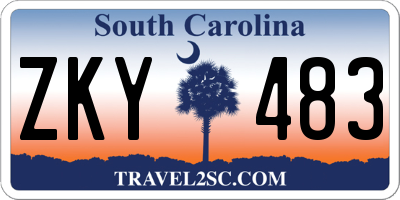SC license plate ZKY483