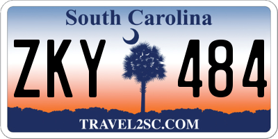SC license plate ZKY484