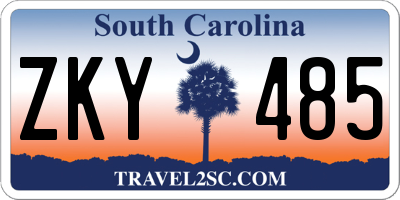 SC license plate ZKY485