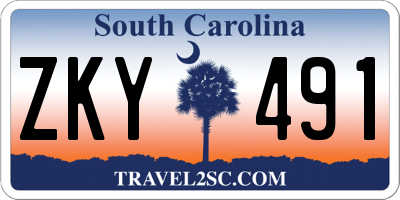 SC license plate ZKY491