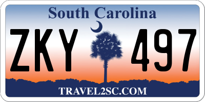 SC license plate ZKY497
