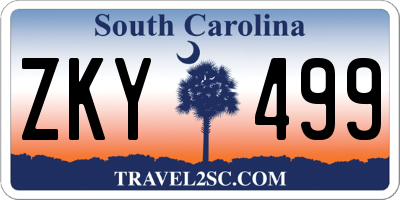 SC license plate ZKY499