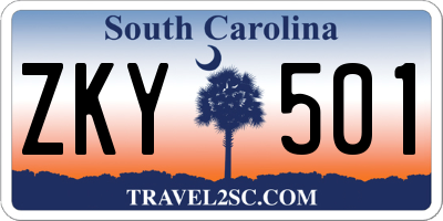 SC license plate ZKY501