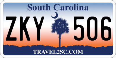 SC license plate ZKY506