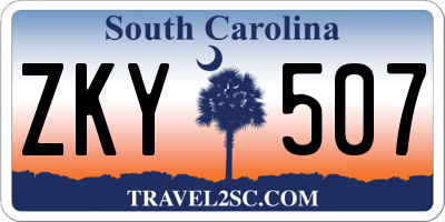 SC license plate ZKY507