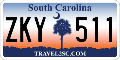 SC license plate ZKY511