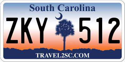 SC license plate ZKY512