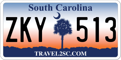 SC license plate ZKY513