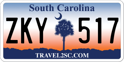 SC license plate ZKY517