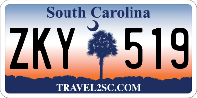 SC license plate ZKY519