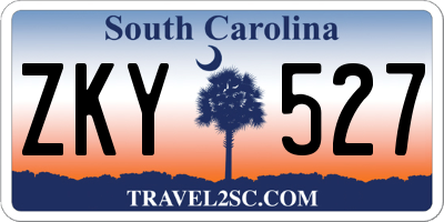 SC license plate ZKY527