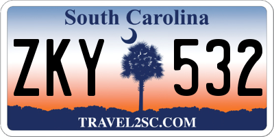 SC license plate ZKY532