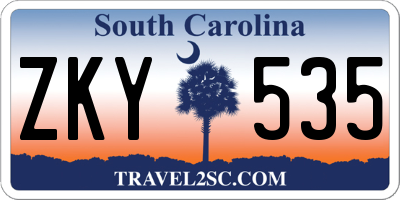 SC license plate ZKY535