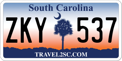 SC license plate ZKY537