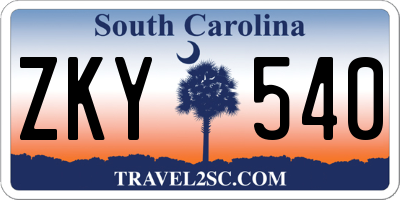 SC license plate ZKY540