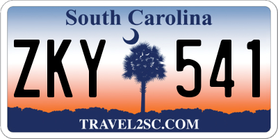 SC license plate ZKY541