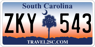 SC license plate ZKY543