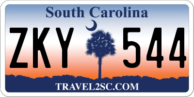 SC license plate ZKY544