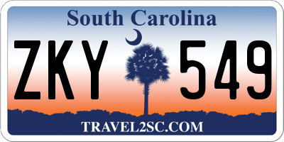 SC license plate ZKY549