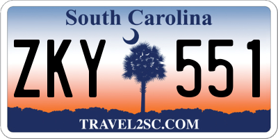 SC license plate ZKY551