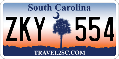 SC license plate ZKY554