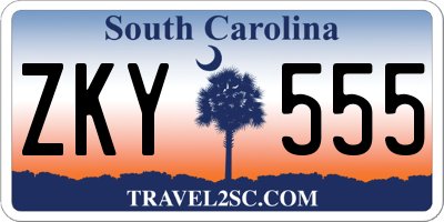 SC license plate ZKY555