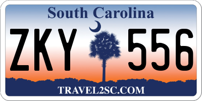 SC license plate ZKY556