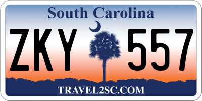 SC license plate ZKY557