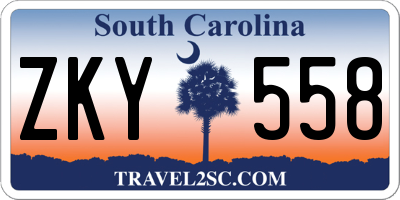 SC license plate ZKY558