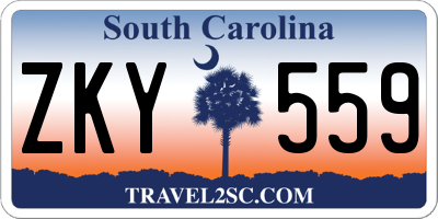 SC license plate ZKY559