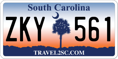 SC license plate ZKY561